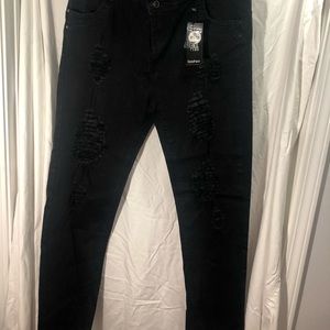 Boohoo high wasted distressed jean